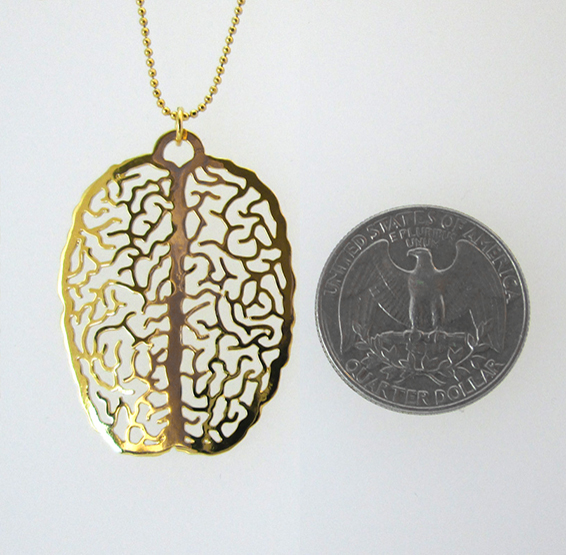 big brain gold necklace by Delftia