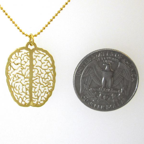 small gold brain necklace by Delftia