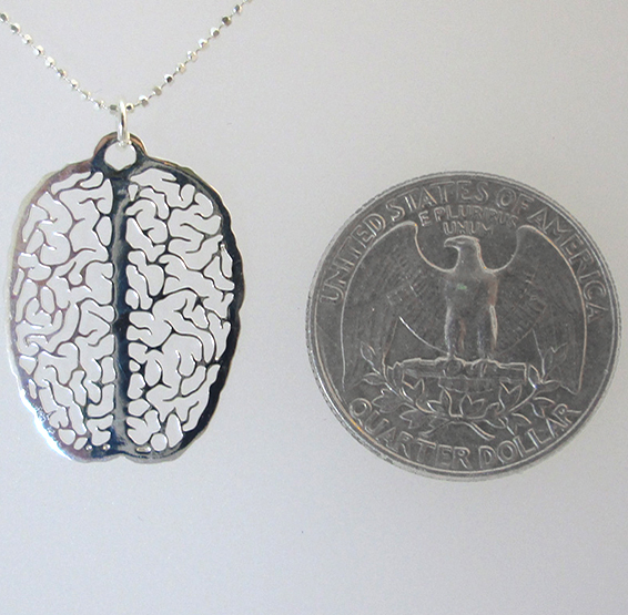 small brain in silver