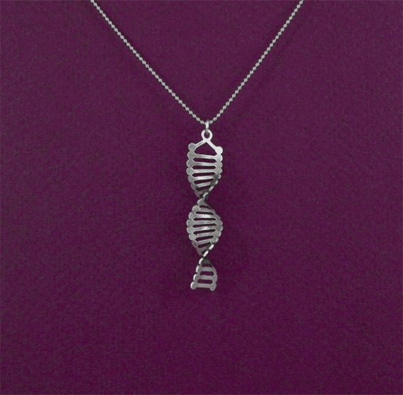 DNA silver necklace by Delftia Science Jewelry