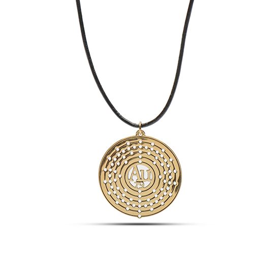 AU- Gold atomic structure necklace by Delftia Science Jewelry