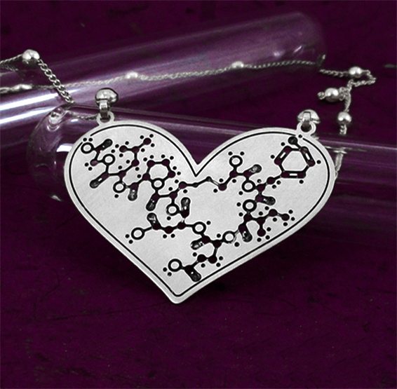 Oxytocin hormone molecule silver