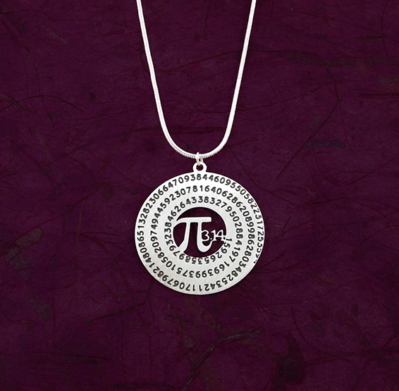 Pi silver necklace