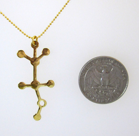 ethanol Alcohol molecule necklace by Delftiv jewelry
