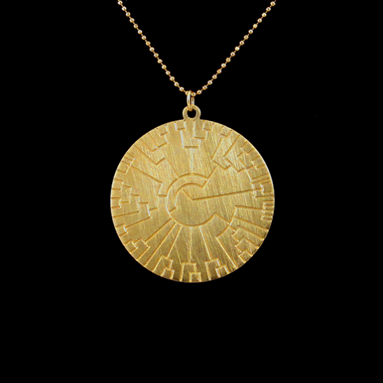 Phylogenetic tree gold disk by Delftia Science Jewelry