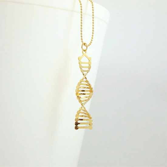 DNA gold necklace Delftia science jewelry