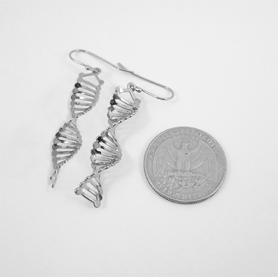 DNA silver earrings