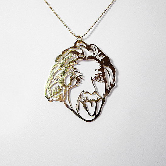Einstein tongue necklace by Delftia science jewelry