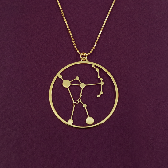 Zodiac Sign Disc Necklace Gold Plated Silver | Unique pendant necklace,  Unique necklaces, Disc necklace