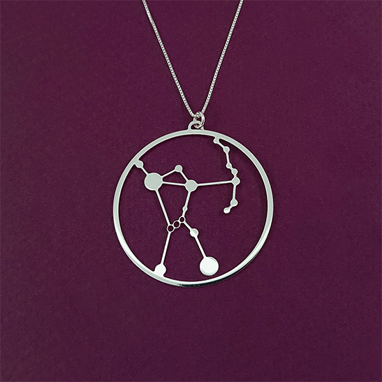 Orion constellation necklace silver by Delftia Science Jewelry