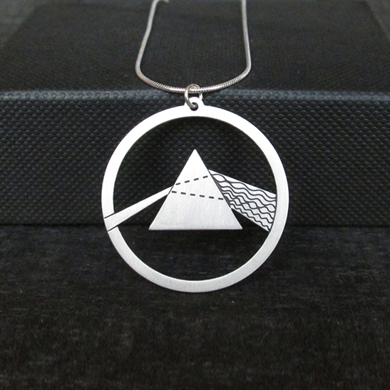 Prism dark side silver physics necklace by Delftia science jewelry
