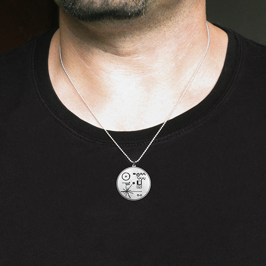 Voyager record on man by Delftia Science Jewelry