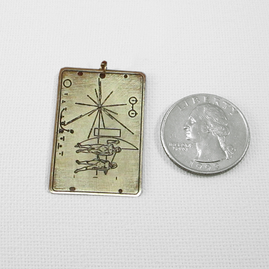 pioneer gold plaque by Delftia Science Jewelry