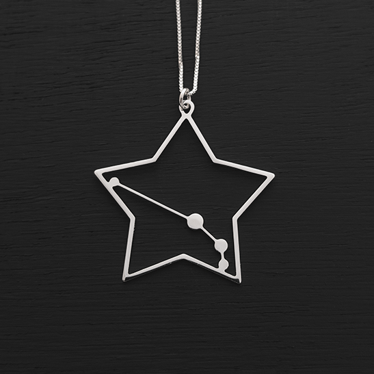 Aries necklace constellation in silver by Delftia Science Jewelry