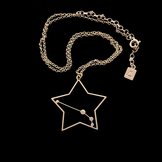 Aries necklace gold constellation by Delftia Science Jewelry