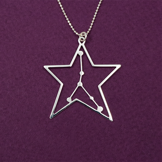 Cancer necklace in silver constellation by Delftia Science Jewelry