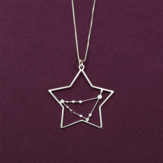 Capricorn constellation necklace in silver by Delftia Science Jewelry