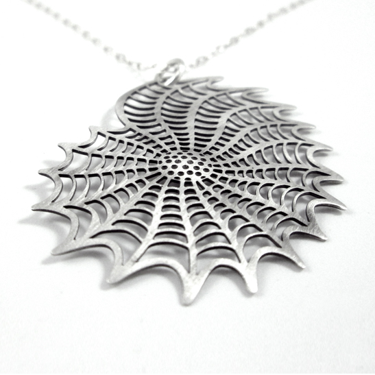 Elphidium necklacde Forams in silver by Delftia Science Jewelry