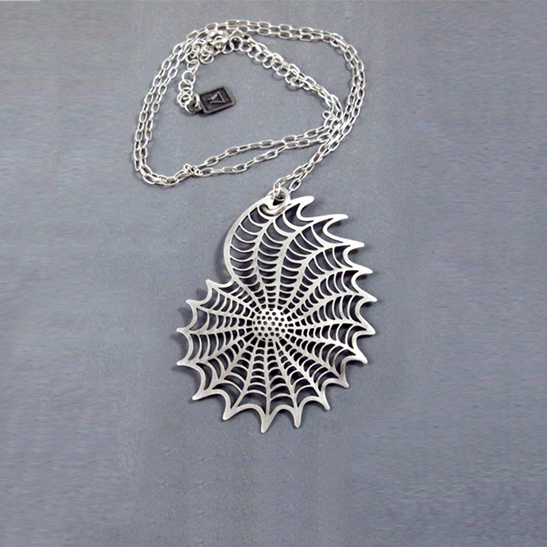 Elphidium necklacde in silver by Delftia Science Jewelry