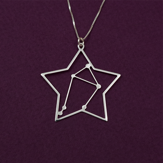 Libra constellation in gold by Delftia Science Jewelry