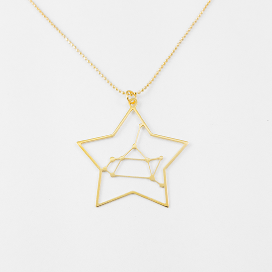 Sagittarius gold constellation necklace by Delftia Science Jewelry