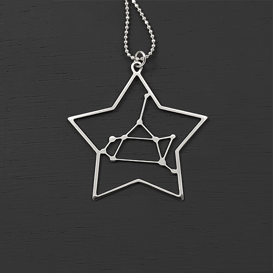 Sagittarius necklace in silver by Delftia Science Jewelry