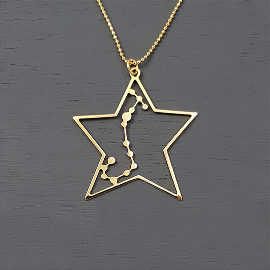 Scorpio necklace in gold by Delftia Science Jewelry