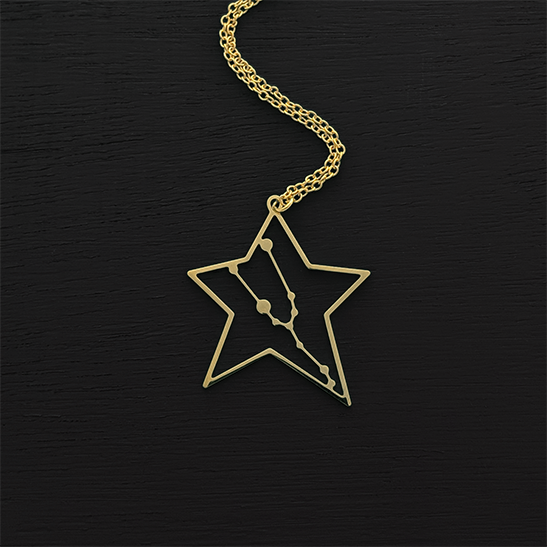 Taurus necklace gold constellation by Delftia Science Jewelry