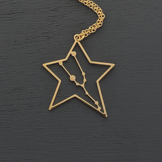 Taurus necklace in gold by Delftia Science Jewelry