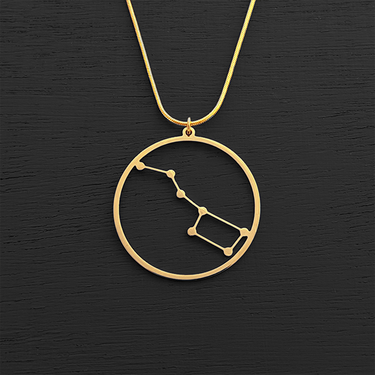 Ursa major constellation gold necklace by Delftia Science Jewelry