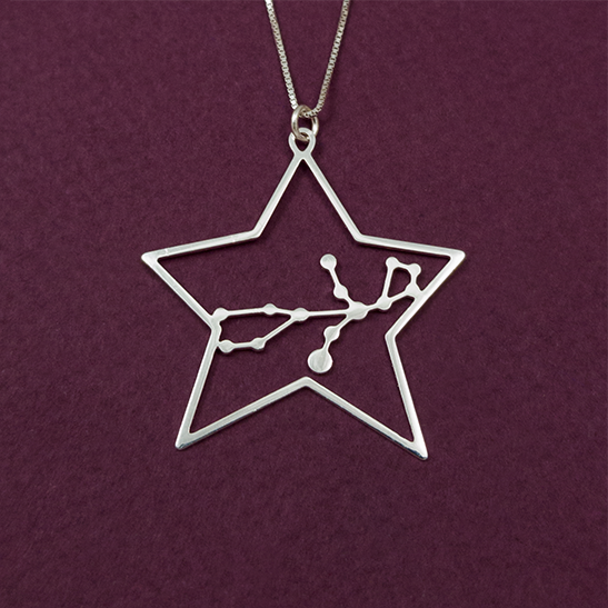 Virgo constellation necklace in silver by Delftia Science Jewelry