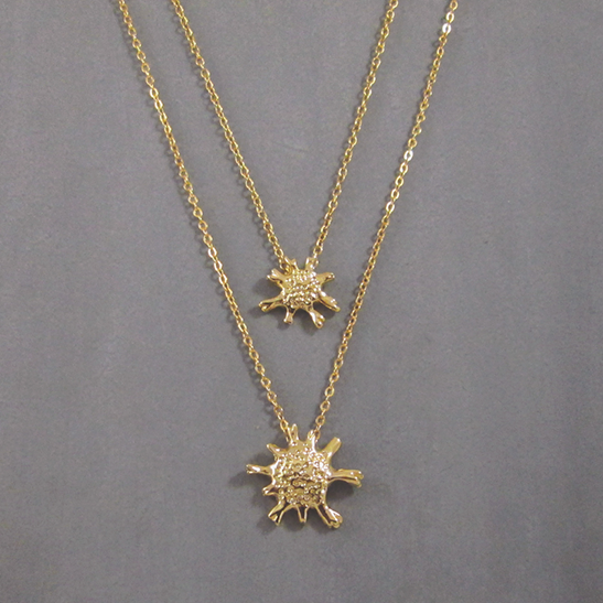 calcarina gold necklace foraminifera by Delftia science jewelry