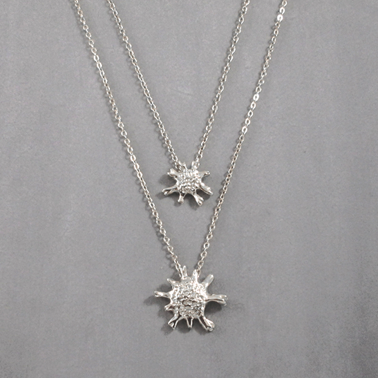calcarina necklace foraminifera in silver by Delftia science jewelry