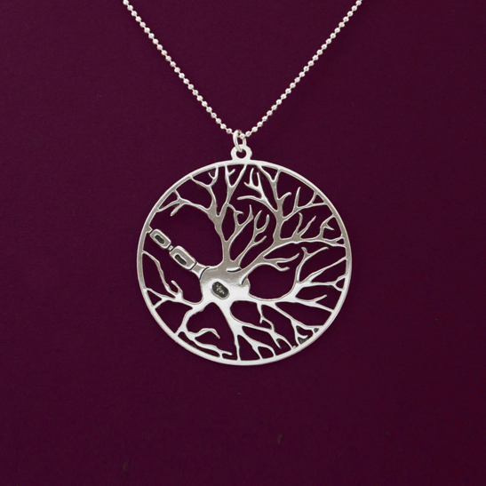 Neuron-silver-neckalce-by-Delftia-Science-Jewelry