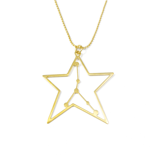 Cancer constellation necklace in gold by Delftia Science Jewelry