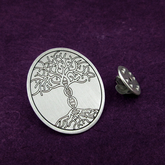 Tree of life DNA pin by Delftia Science Jewelry